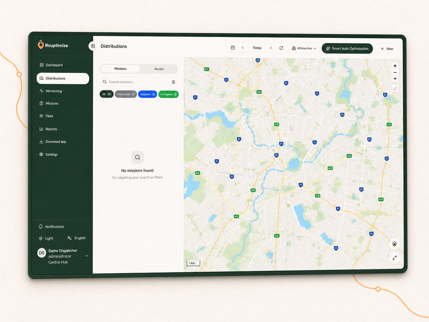 Plan the day from a map built for dispatch work