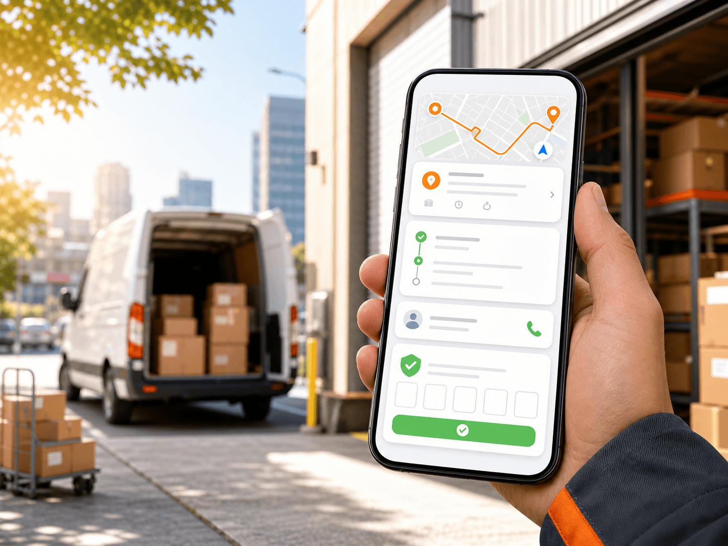 Drivers complete route work from the mobile app